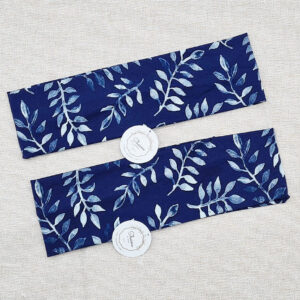 Marble Navy Leaves Flat Band