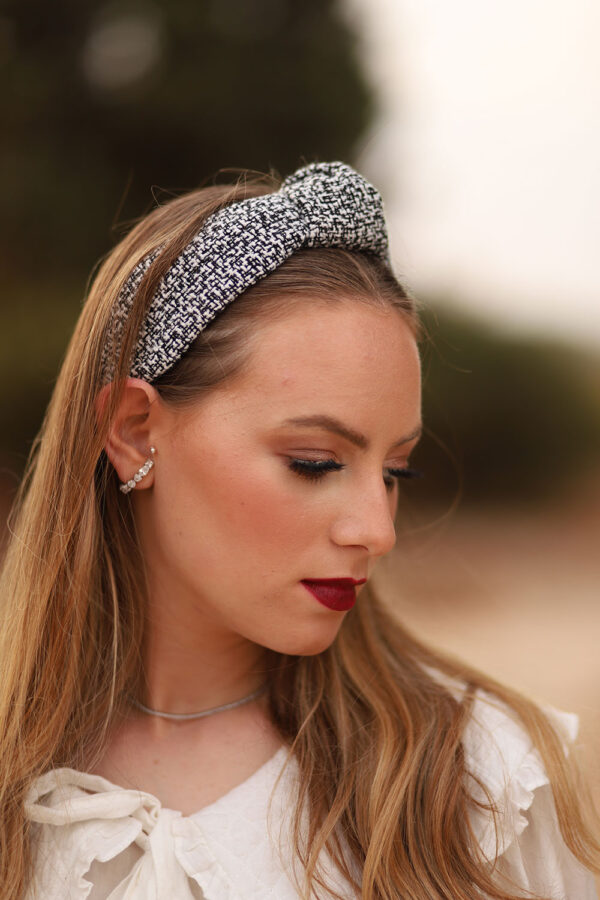B&W Tweed Headband